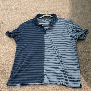 G/FORE Men's Dual-Tone Striped Polo - Navy and Light Blue